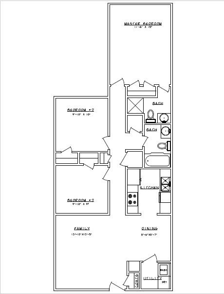 Beautiful and spacious 3 bedroom 1.5 bathroom unit with updated kitchen and eat-in dining room.